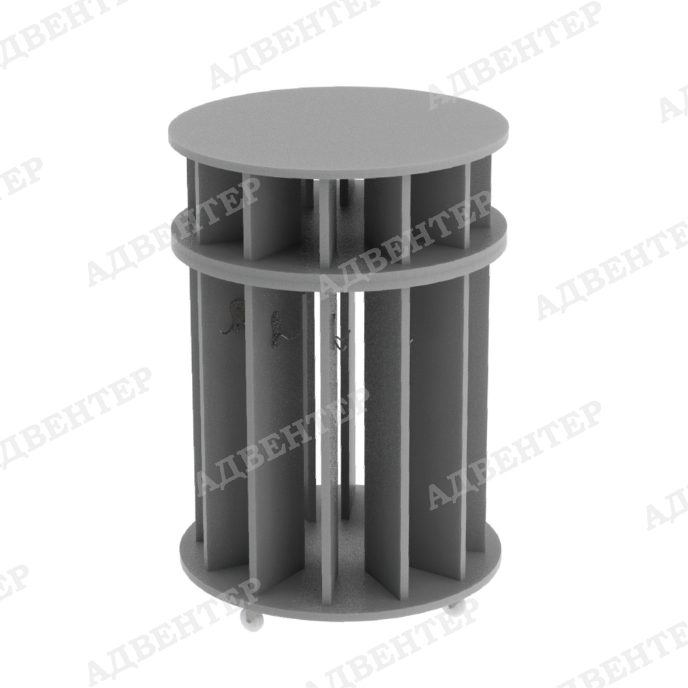 Полотенечница напольная на колёсах круглая 12 секций