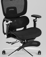 Кресло офисное TopChairs Prodigy с оттоманкой черный