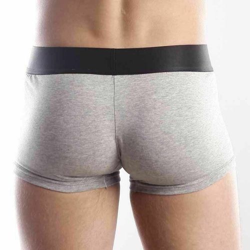 Мужские трусы боксеры серые с черной резинкой Calvin Klein Steel Black Waistband Grey