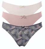 Набор из 3 серо-розовых трусиков-слип Olivia (Размер: S) (Цвет: серый с розовым)