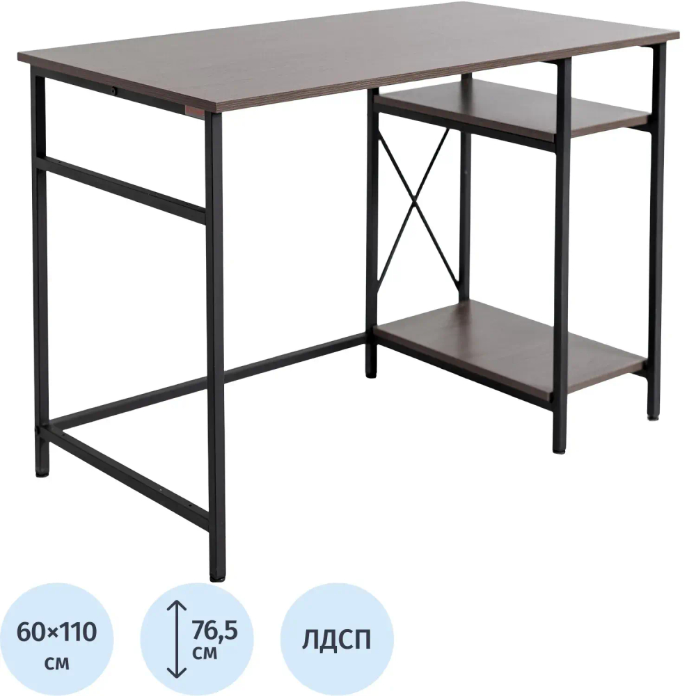 Стол компьютерный TI_Онега 5/600Х1100 мет чер/ЛДСП ясень анкор темн