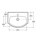 Умывальник-тюльпан "Альбано-55" с отв (КЕРАМИН)