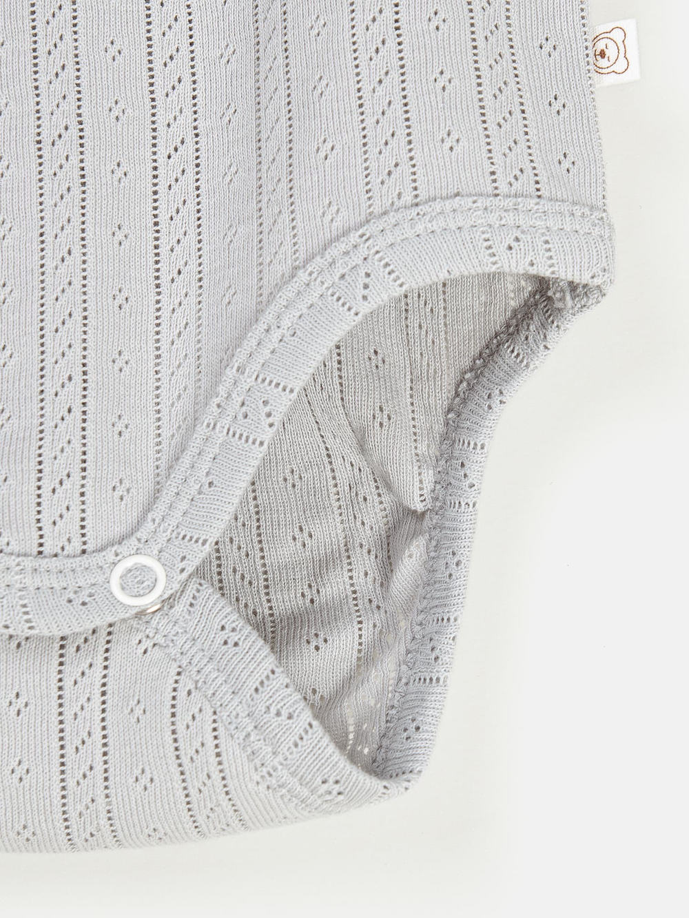 Боди с длинным рукавом "Жемчуг" из ажурного хлопка