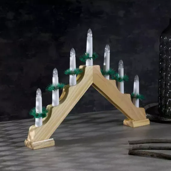 Светодиодная Рождественская горка 39×29×4.5 см., дерево, 220 В, Luazon Lighting (4357281)