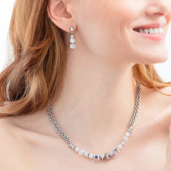 Серьги Coeur de Lion White-Silver 3022/21-1417