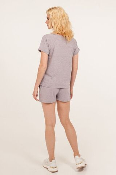 Элегантный женский костюм с коротенькими шортиками (Размер: XL) (Цвет: сиреневый)