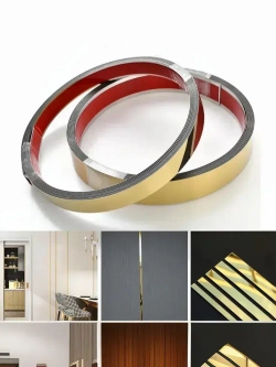 Молдинг декоративный самоклеящийся металлический золото 20 мм