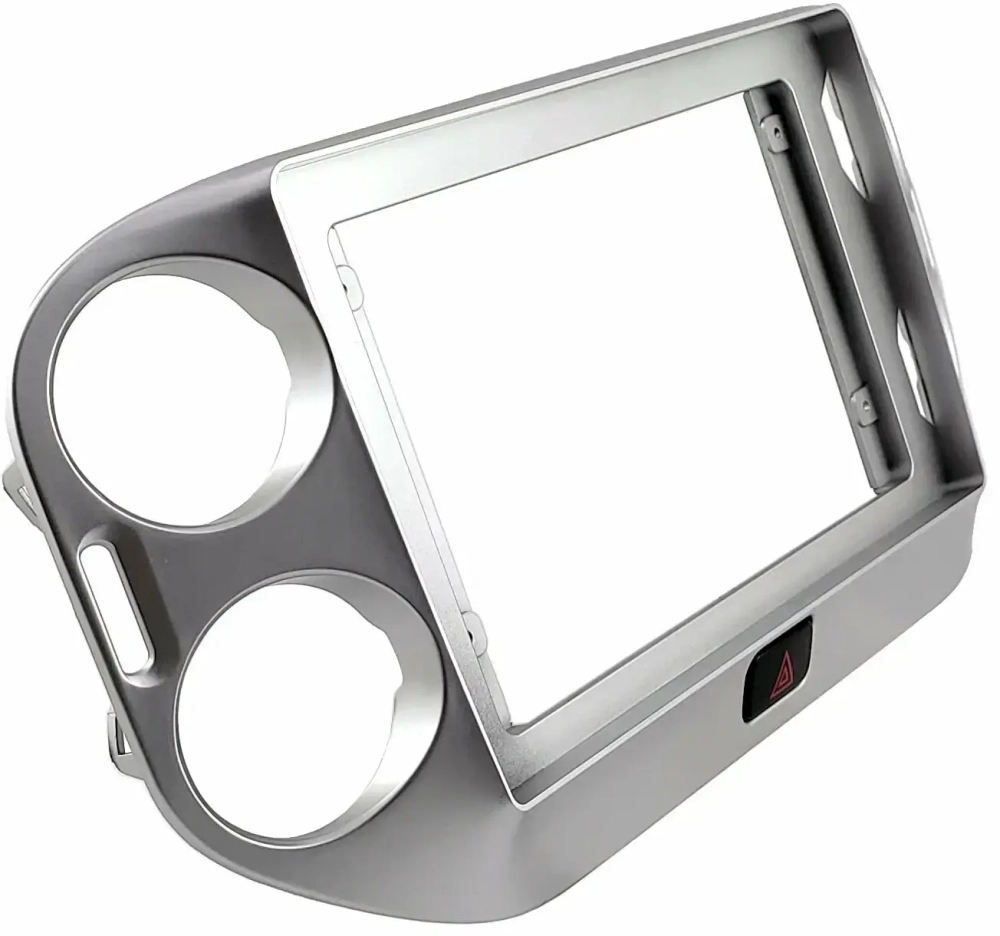 Магнитола для Volkswagen Tiguan 1 2007-2016, Golf Plus (любая кнопка, рамка серебро) - FarCar XXL10-8008S10 монитор 10.36" 2K QLED на Android 14, TS20, 8+256Гб, CarPlay, 4G SIM-слот