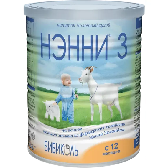 Смесь молочная Бибиколь Нэнни 3 на основе козьего молока с пребиотиками 400г с 12месяцев