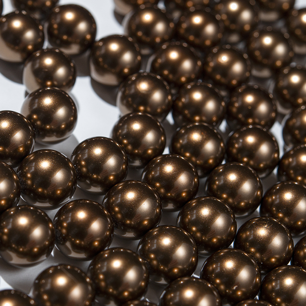 Хрустальный жемчуг, оттенок "Bronze", шар 12мм, улучшенное покрытие