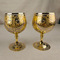 Набор бокалов для коньяка "Узорный" №5 (Златоуст) в подарочном футляре