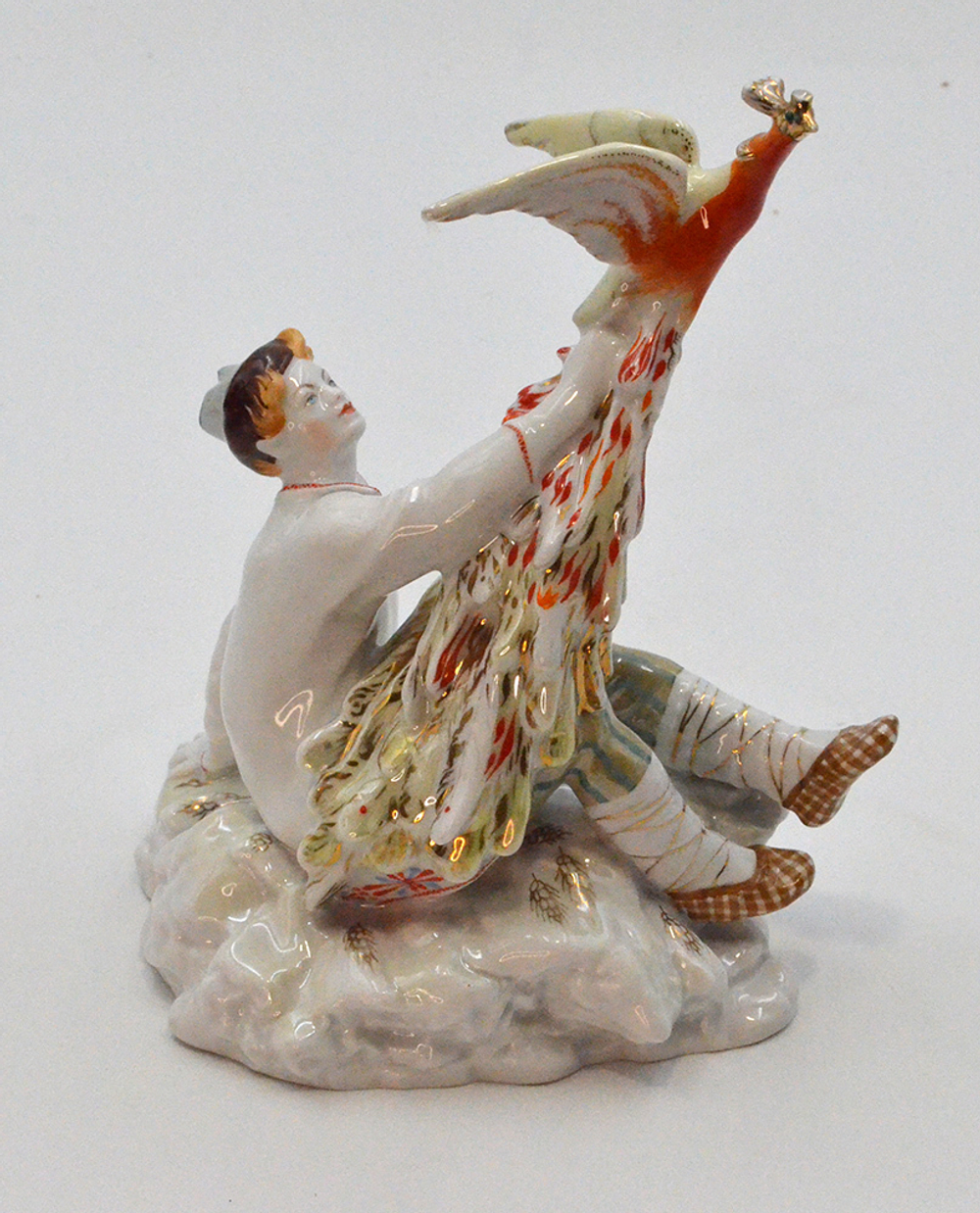 Иван-царевич с Жар-птицей. Коллекционная фарфоровая статуэтка. СССР. ЛФЗ. 1950-е гг.