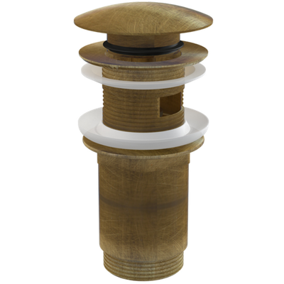 Водослив A392-ANTIC для умывальника click/clack 5/4", ANTIC, с большой заглушкой (Бронза)