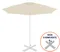 Зонт пляжный со стационарной базой Kiwi Clips&amp;Base, Ø200 см, бежевый