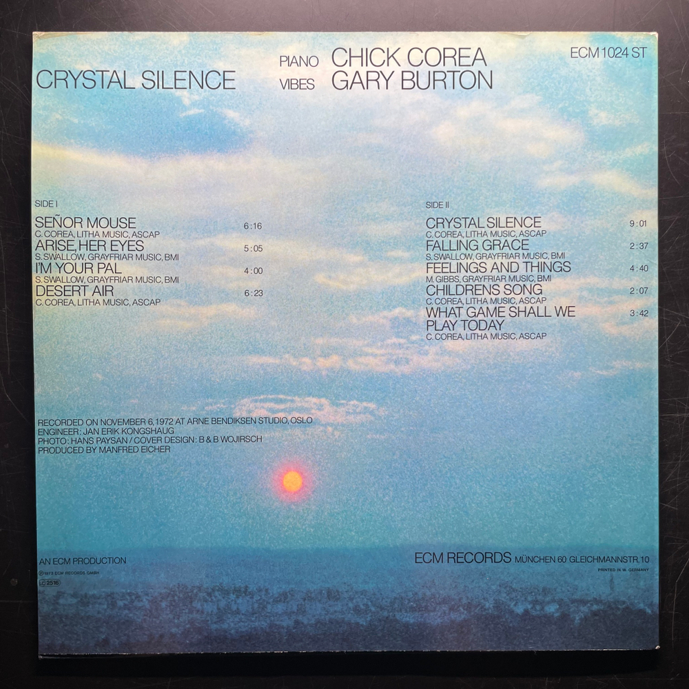 Gary Burton / Chick Corea ‎– Crystal Silence (Германия) ECM