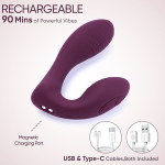 Фиолетовый вибратор 12,5см в трусики с пультом ДУ Selove DuoFlex Flexible Wearable Vibrator Purple