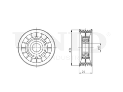 Ролик натяжной приводного ремня UNIO TNS-10109