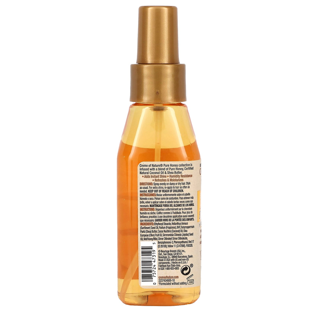 Creme Of Nature, Pure Honey, легкий спрей для блеска без силикона, 118 мл (4 жидк. унц.)