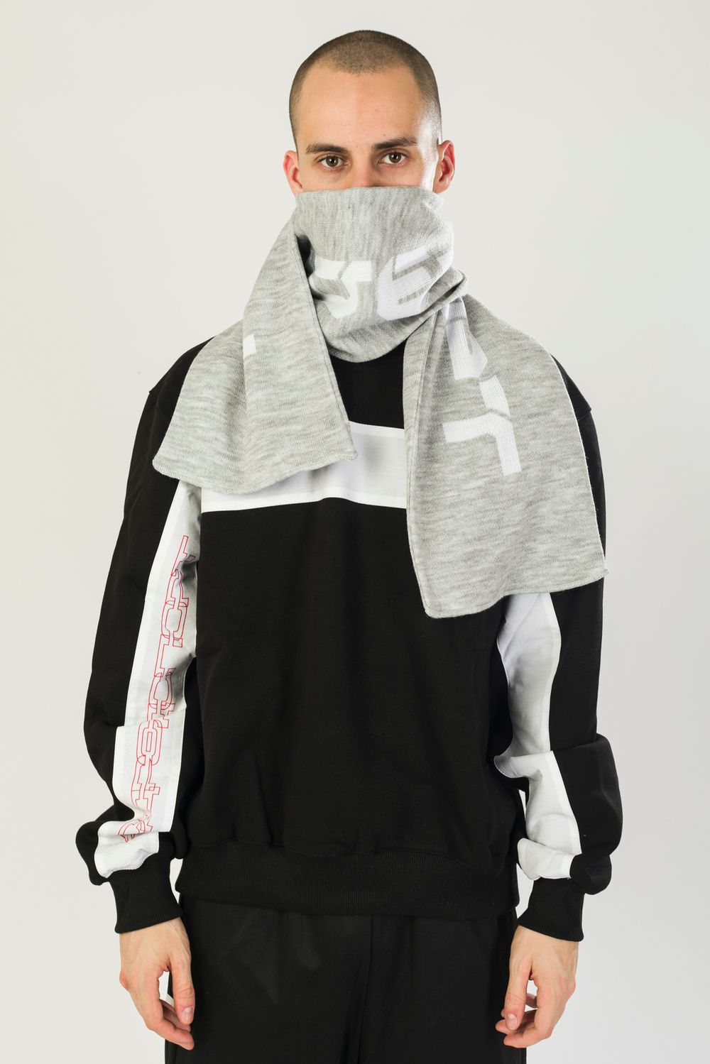 Шарф Cyrillic Светло-Серый меланж