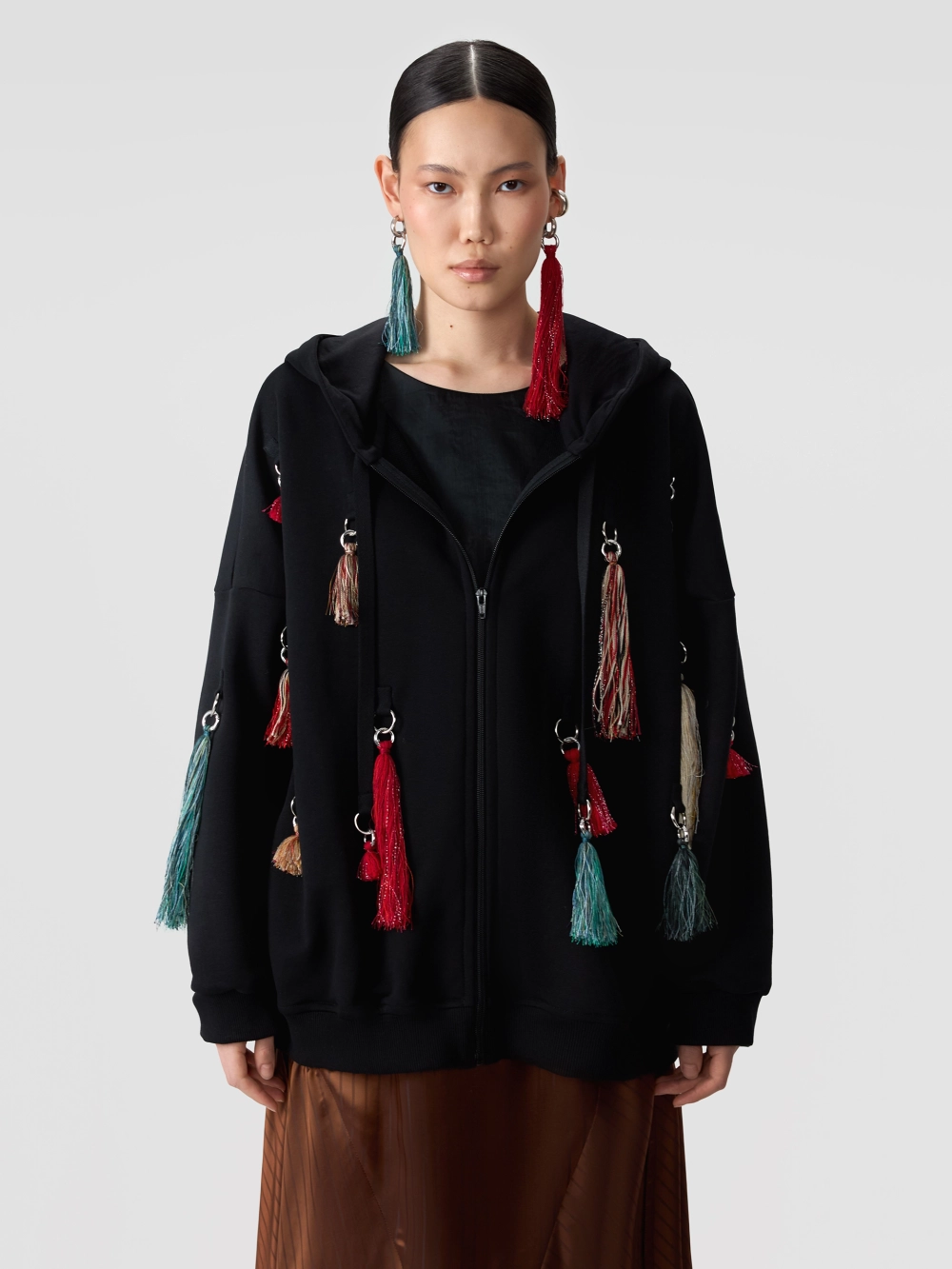 Зип-худи с кольцами и съемными кистями OLA OLA