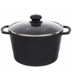 Кастрюля алюминий, антиприг, 4 л, крышка стекло, Каменная, кругл, Нева Металл, Гранит, L186640i, инд