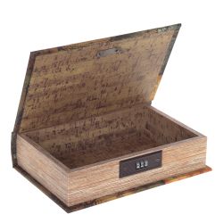 GAEM Шкатулка-книга с кодовым замком, L18 W7 H27 см