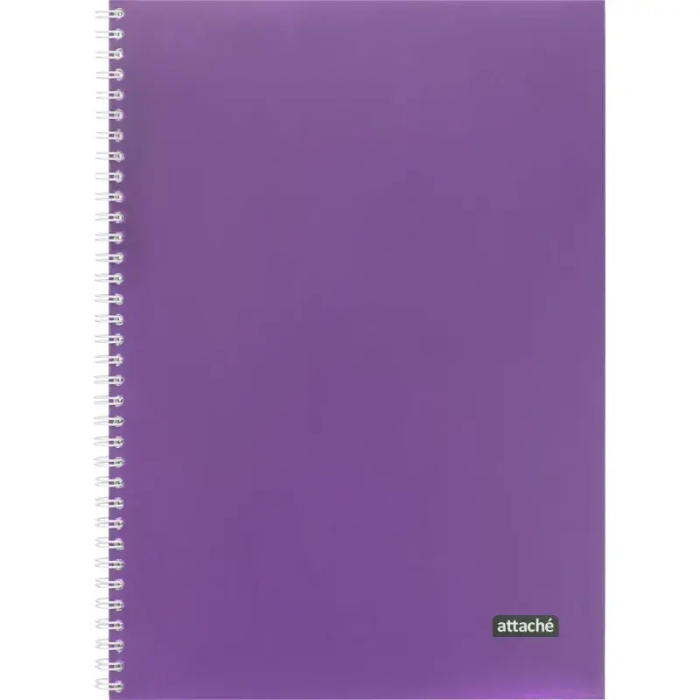 Тетрадь общая А4 96л Attache Metallic Фиолет клетка, греб, картон, фольга