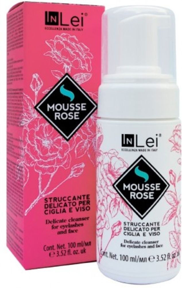 InLei Пенка для очистки и ухода за натуральными и нарощенными ресницами &quot;MOUSSE ROSE &quot; 100 мл