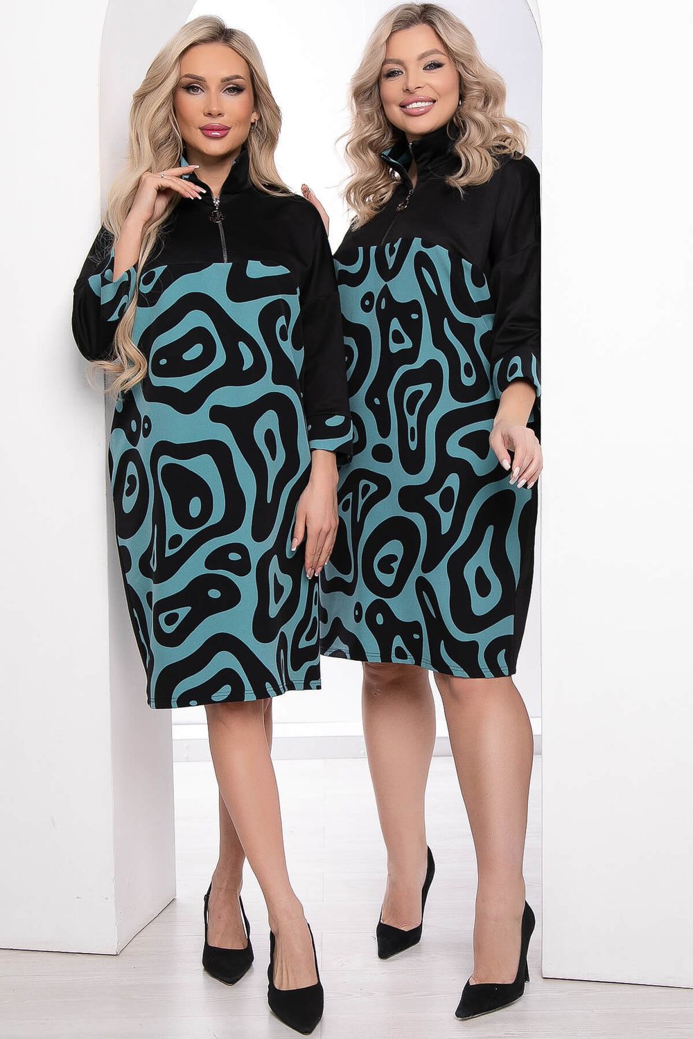 Платье "Эксклюзив" (бирюза/черное) П8328 LT Collection