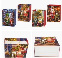 GAEM Пакет подарочный (бумага 210г/м2, блок 12шт), L30 W12 H40 см, 4в.