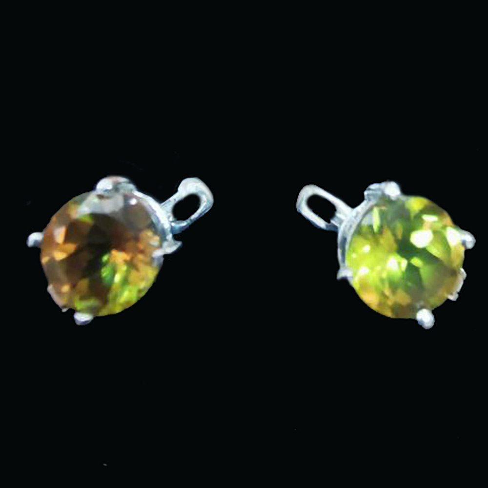 Серьги "Айседора" султанит, циркон