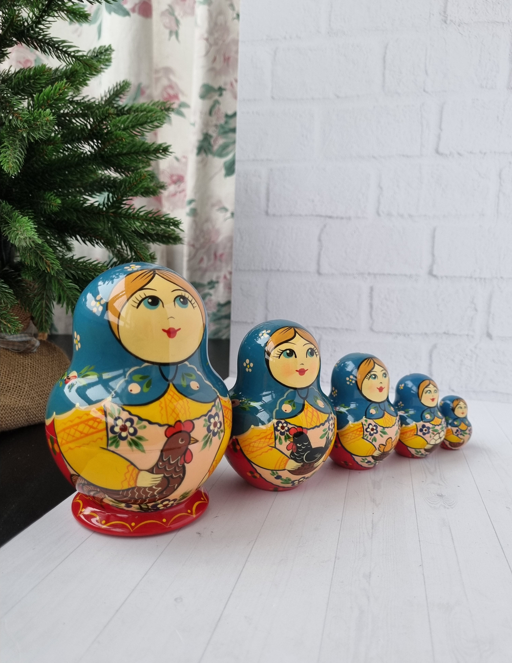 Матрёшка "С курочкой" традиция 5м 15см пузатая