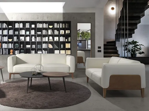 Двухместный диван Angel Cerda 5353-2P, белая кожа