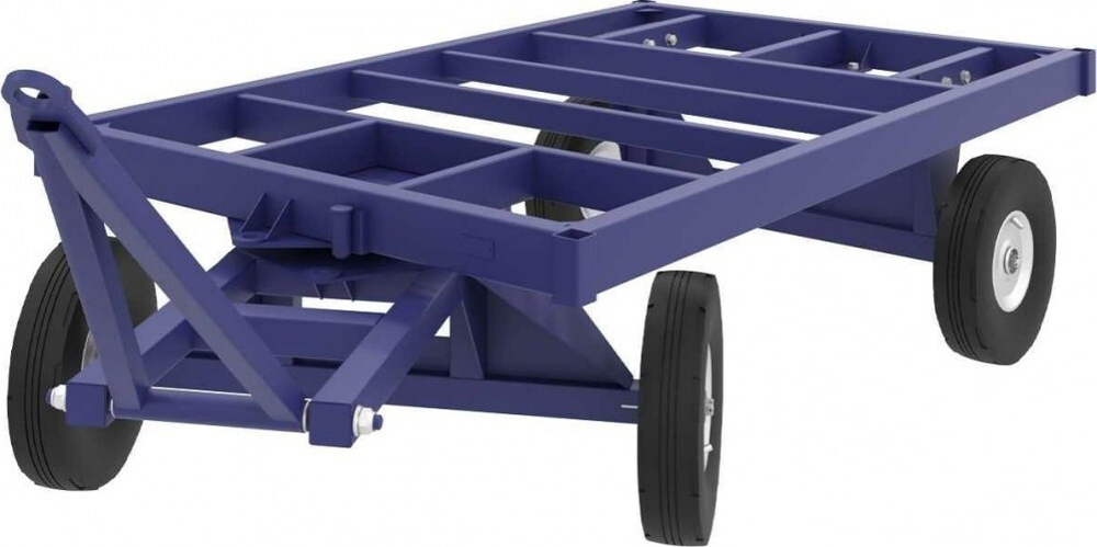 Тележка большегрузная каркасная Rusklad БТ 1 К (1250х2000мм, груз.3000кг) литые колеса, тормоз