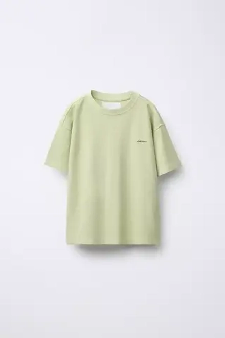 ZARA ФУТБОЛКА С НАДПИСЬЮ, ЛАЙМОВЫЙ