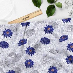 Ткань муслин силуэты васильков