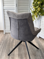 Стул М-City DISAUR Оскар (Oskar) поворотный на 360 градусов, Серый, темно-серый, Черный каркас