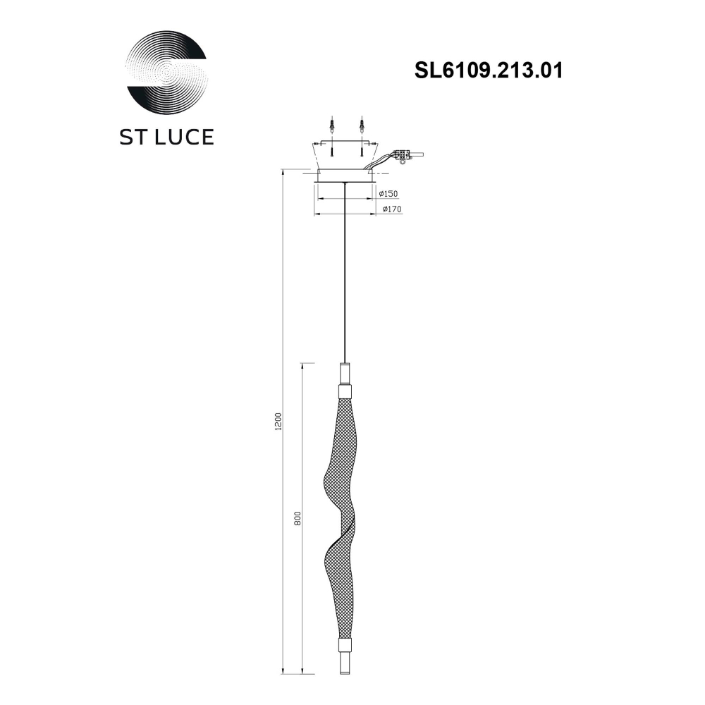 SL6109.213.01 Светильник подвесной ST-Luce Золотистый/Белый LED 1*25W 3000K