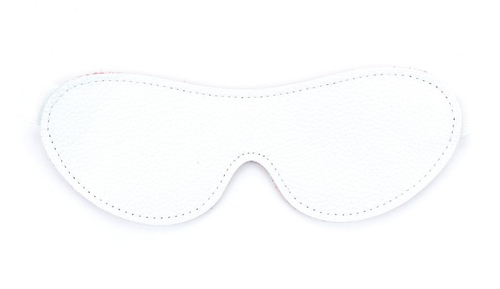 Белая кожаная маска на глаза на резинке
