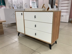 Комод 3 ящика со створкой «Байкал» Белый