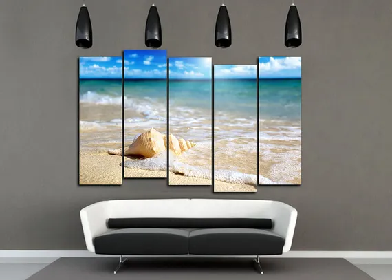 Модульная картина "Ракушка на берегу"