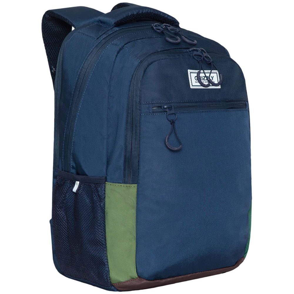 Рюкзак Grizzly, 31*42*22см, 2 отделения, 3 кармана, анатомическая спинка, темно-синий