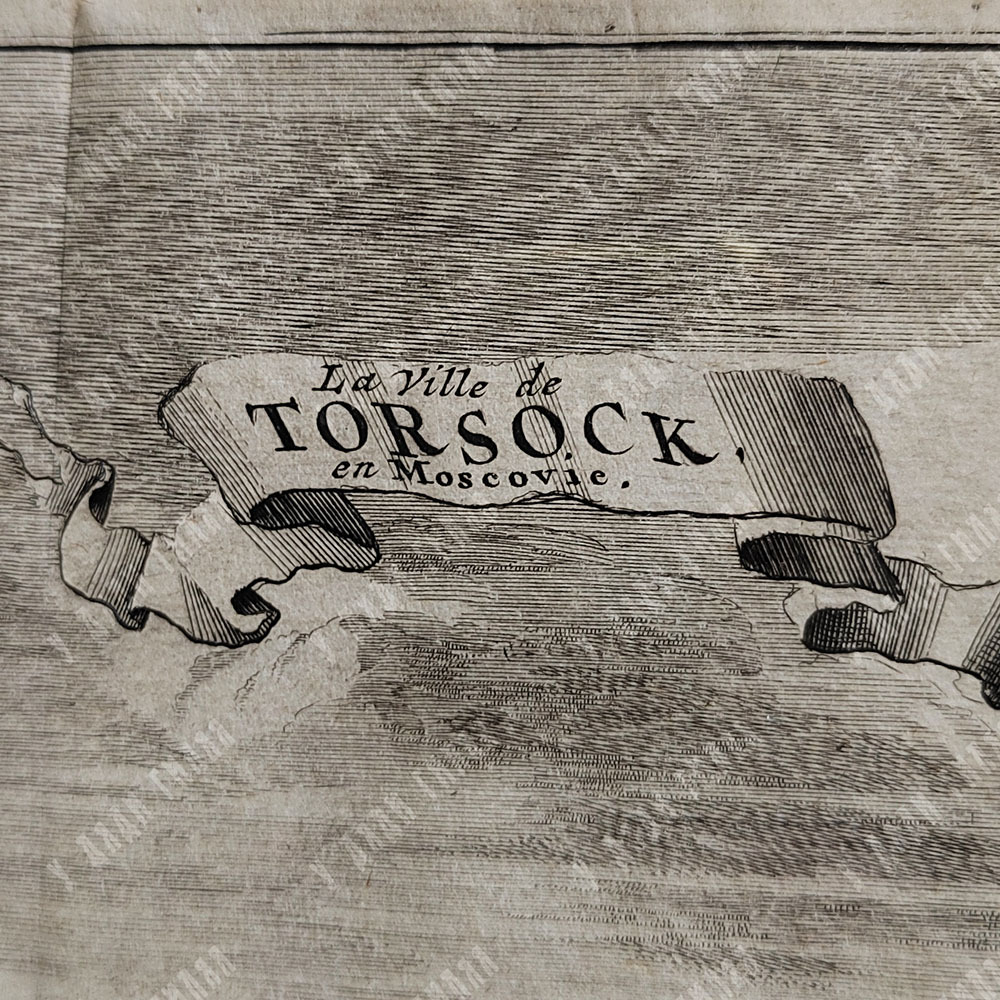 Витсен Н. Город Торжок в Московии. Гравюра по рисунку Н. Витсена. Бумага, офорт, резец. 1719 г.