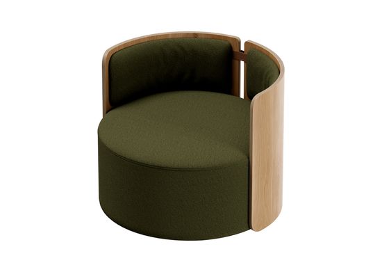 Кресло крутящееся Lagom 800 цвет зеленый/натуральный дуб