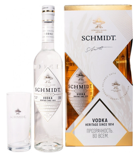 Водка ШМИДТ СУПРИМ + стакан