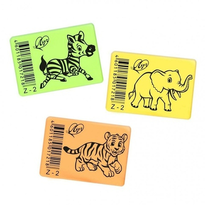 Ластик «ZOO» Z2 35*25*8 мм, флуоресцентный в ассорт. (Луч)