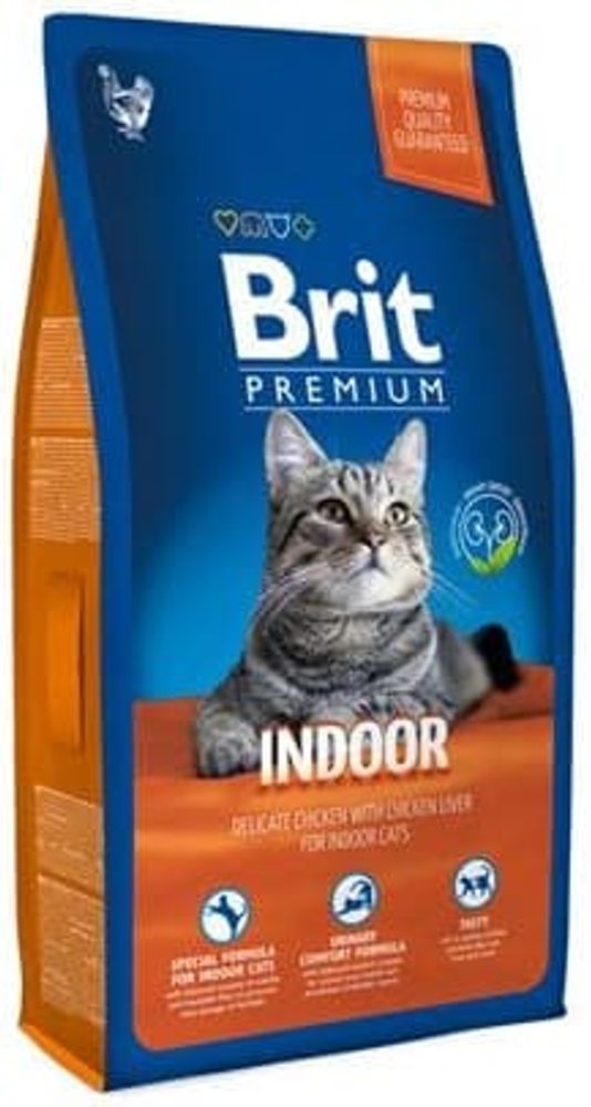Brit Premium Сat Indoor 800г. корм для кошек с курицей и печенью постоянно живущих в помещении
