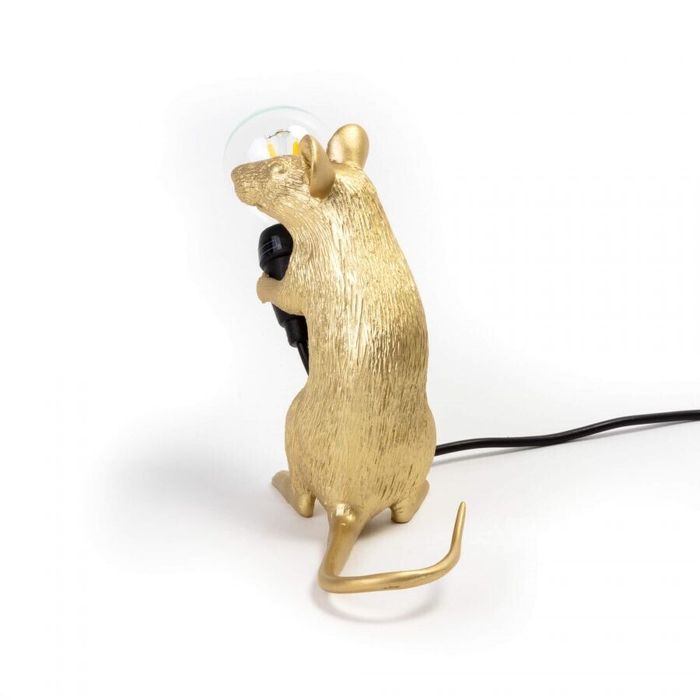 Настольная лампа Seletti Mouse Lamp Sitting GOLD USB 15231