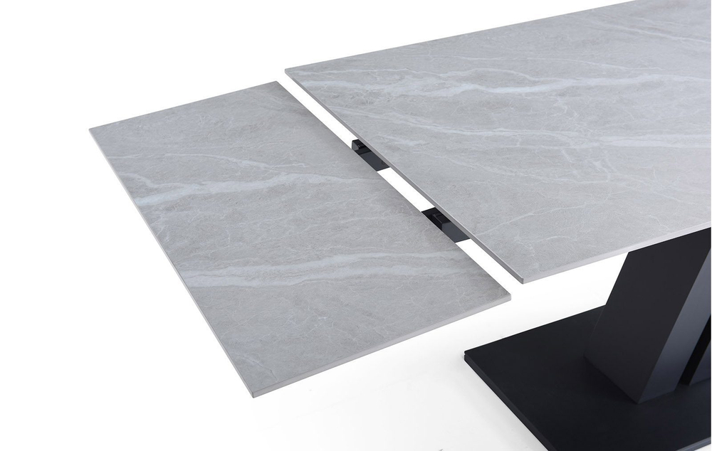 Стол DT9115CL (160-240) серая керамика/черный