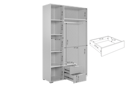 Шкаф трехдверный "Зефир" 109.02, (Белое дерево/Белый (эмаль))